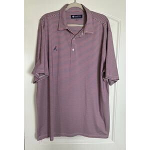 Donald Ross | Men's XXL Red & Blue Striped Polo